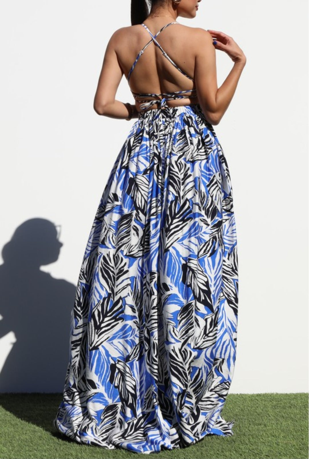 Palm Leaves Maxi Dress