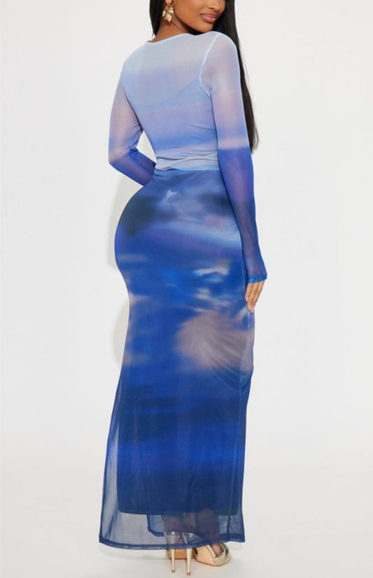 Blue Seas Mesh Dress