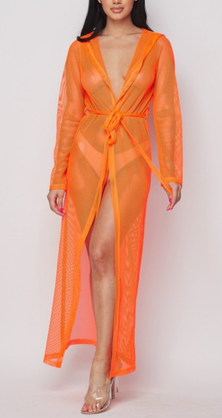 Breezy Baby Fishnet Duster