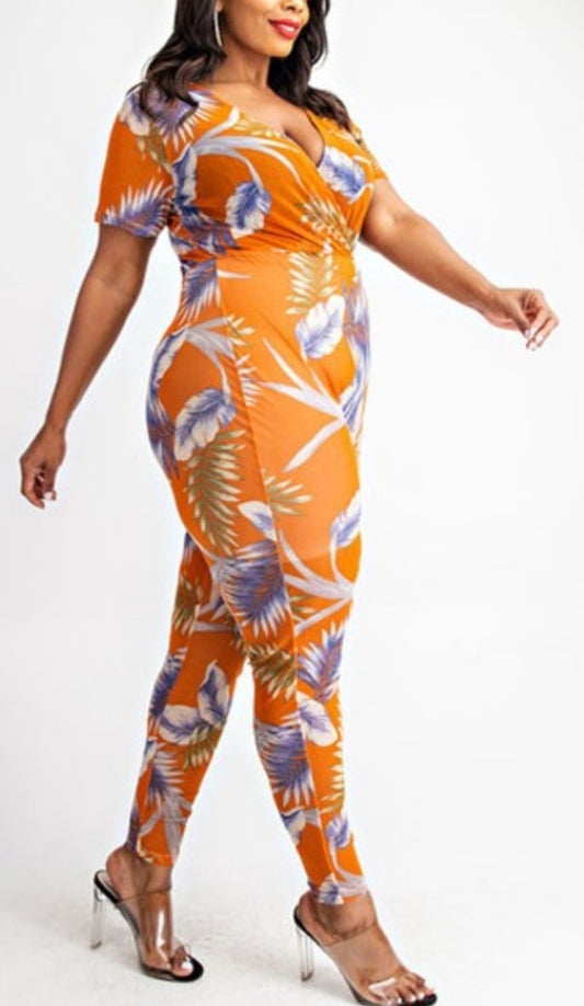 Flowers In the Garden Plus Size Jumpsuit