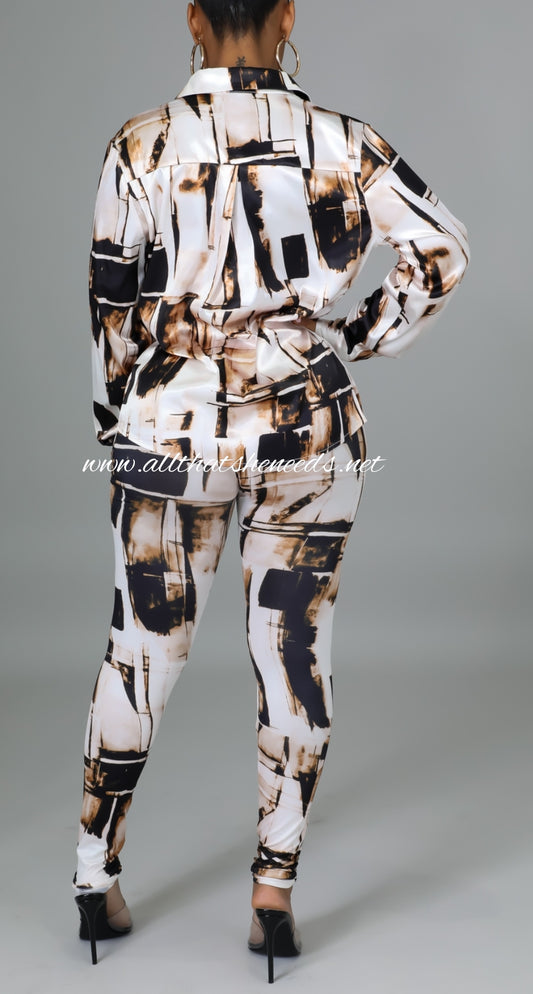 Dark Coffee Pant Set