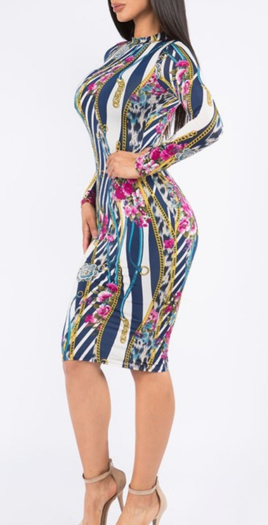 Locked And Chained Fitted Dress