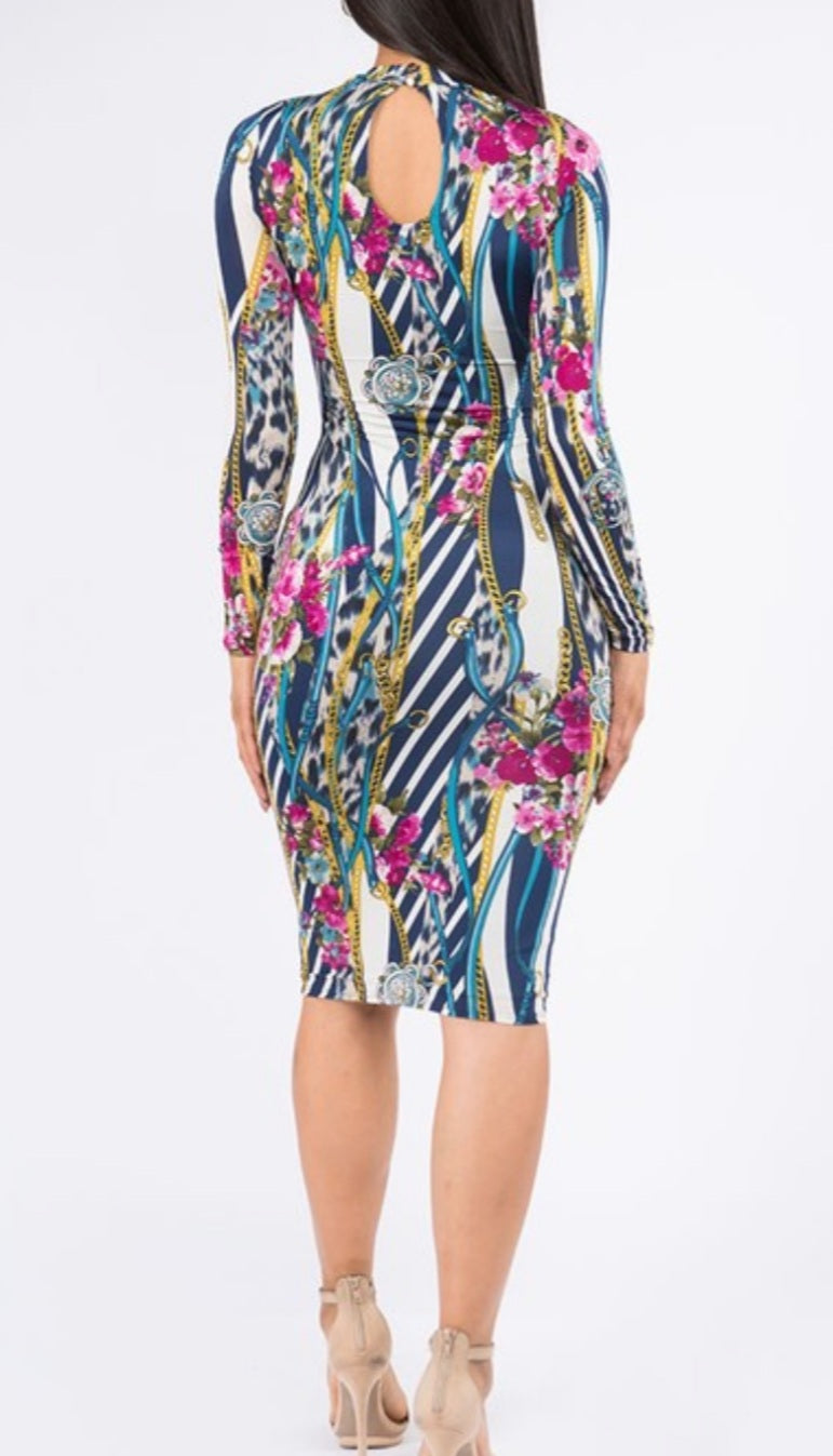 Locked And Chained Fitted Dress