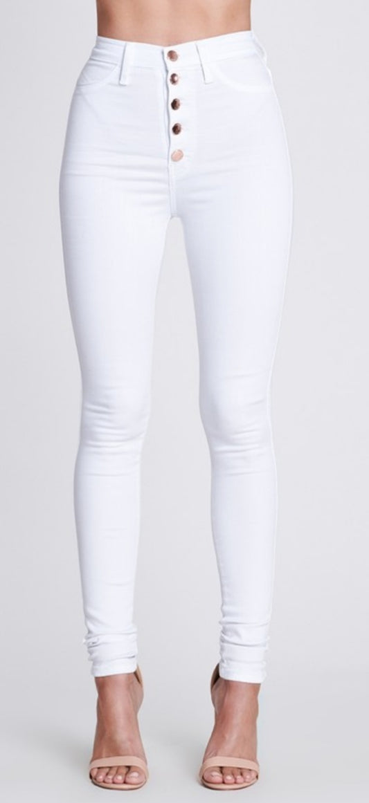 White Wash High Waist Jeans