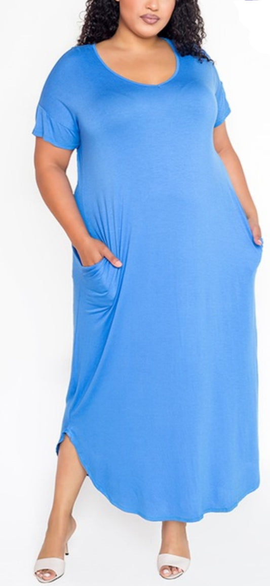 Blue Skies Plus Size Maxi Dress