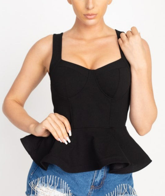 Black Beauty Peplum Top