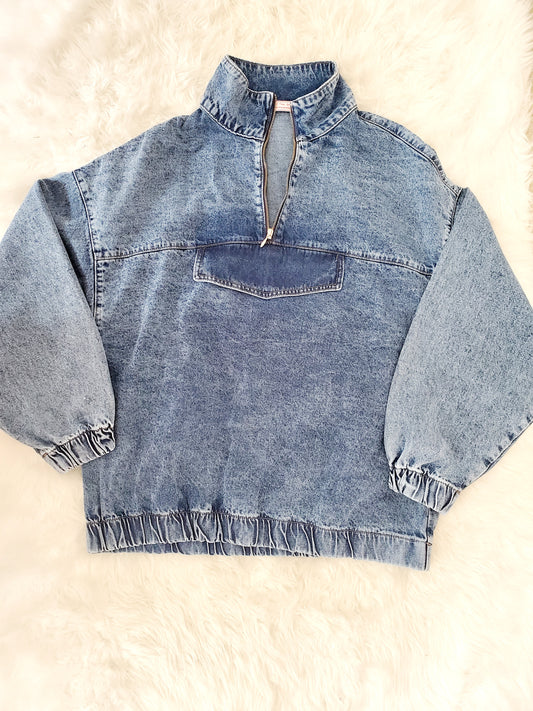 denim pullover jacket