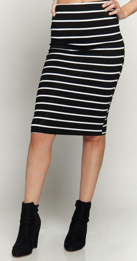 Pinstripes Fitted Skirt
