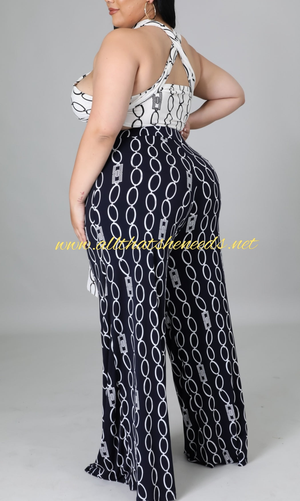 Chain My Heart Plus Size 2 Piece Set