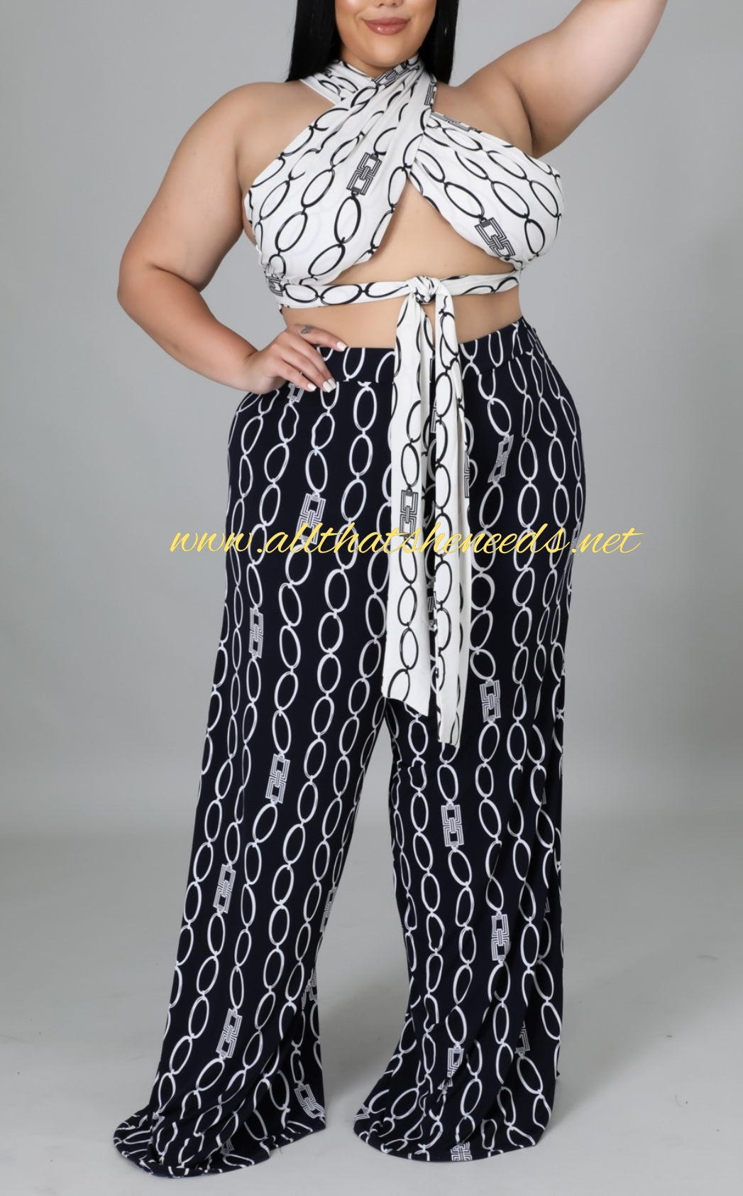 Chain My Heart Plus Size 2 Piece Set