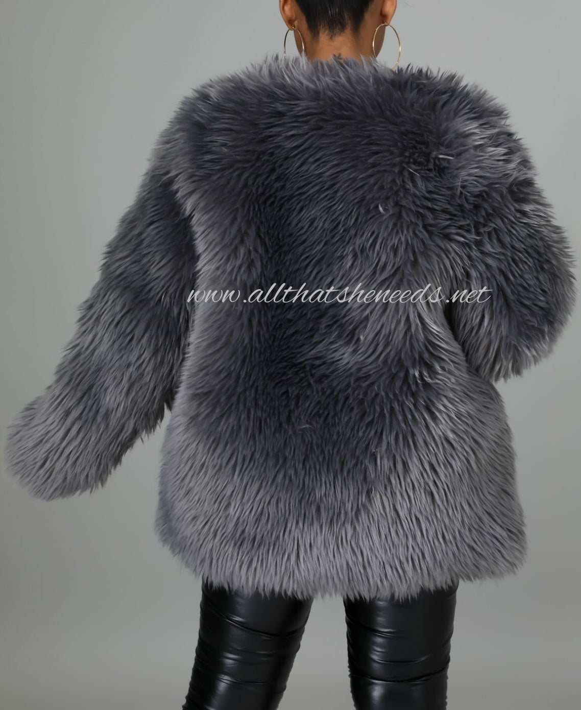 Gray Skies Faux Fur Coat